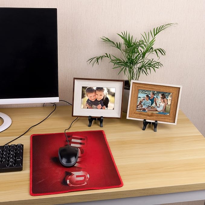 6 Pack 4 Inch Wooden Display Stand Plate Easels Holder (Black)