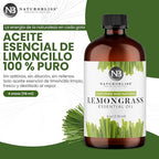 NaturoBliss 100% Pure Lemongrass Essential Oil Therapeutic Grade Premium Quality (4 fl. oz) with Glass Dropper, Perfect for Aromatherapy