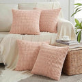 Fancy Homi 4 Packs Decorative Throw Pillow Covers for Living Room Couch Bed, Modern Farmhouse Boho Home Décor Accent Cushion Case, 16" x 16", Blush Pink
