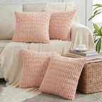 Fancy Homi 4 Packs Decorative Throw Pillow Covers for Living Room Couch Bed, Modern Farmhouse Boho Home Décor Accent Cushion Case, 22" x 22", Blush Pink