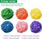 Patelai 36 Pcs Wicker Rattan Balls Decorative Balls for Vase Centerpiece Bowls Orbs Filler for Home Decor,4 Sizes(Multicolored,2.4'',2'',1.6'',1.2'')