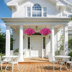 INSPRING Artificial Hanging Flowers for Outdoors Baskets Fake Plants Spring Decoration, UV Resistant Faux Silk Morning Glory in Planter Look Real for Outside Patio Porch Balcony Garden Home Decor