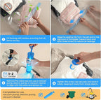 6Pack Thickened Space Saver Vacuum Storage Bags Jumbo for Clothes with Hand Pump, Vacuum Sealed Bags for Clothing, Comforters and Blankets