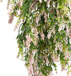 2 Pcs Artificial Lavender Teardrop Rattan, Spring Summer Front Door Hanging Floral Swags for Wall Basket Filler, Garden Home Easter Decoration-28.7in(Pink)