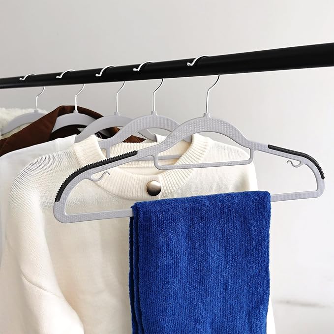 30 Pack Plastic Clothes Hangers- 16.5 Inch Slim Space Saving Hangers for Closet, Heavy Duty Non-Slip Hangers with 360° Swivel Hooks for Hanging Coats, Suits, Jackets, Shirts,T-Shirt