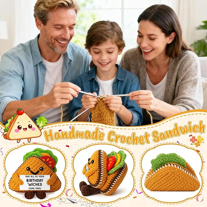 MY-ALVVAYS Birthday Funny Sandwich for Teen Friend Student Mother Father Daughter Son, Handmade Birthday Appreciation Present, Cute Cheer Up Gift for Women Men Collectible Dolls
