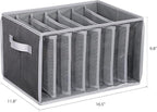 Zilink Upgraded Wardrobe Clothes Organizer with Support Board Clear Jean Organizer for Closet with 7 Grids Pants Organizer for Closet Shelf for Jean Pant Sweater Legging T-Shirt, 3 Pack
