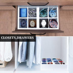 Tie Rack, Bamboo Wall Mounted Tie Box or for Closet Drawer Organizer, 2 Pack 16 Compartments, Storage for Dressing Room, Bedroom, Men Closets - Ties, Belt, Briefs, Socks