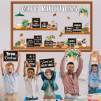 Pajean Cafe Kindness Bulletin Board Set Plant Coffee Motivational Classroom Decorations Bookshelf Reading Bulletin Board Inspirational Cutouts for Back to School Library Decor Office Supplies