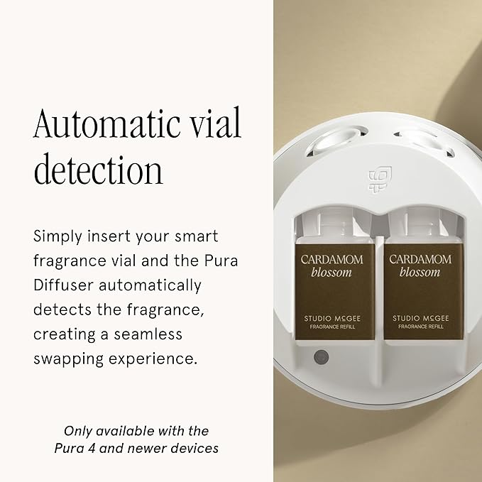Pura x Studio McGee Home Scent Refill - Smart Air Diffuser - Long-Lasting Luxury Fragrance per Refill - Home Essential - Clean & Safe Diffuser Fragrance - 2 Pack, Cardamom Blossom