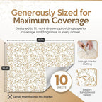 Sandalwood Scented Drawer Liners for Dresser Drawers (10 Large Sheets, 19.7" x 14.4") - Non Adhesive Drawer Paper Liner for Bedroom Dresser & Closet Shelves by Linda’s Essentials