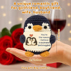Crimmy Valentines Day Gifts for Him Her, Crochet Tiny Penguin Anniversary Birthday Gift for Boyfriend Girlfriend Wife Husband, I Love You Romantic Gifts for Women Men Couple