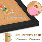 DOLLAR BOSS Cork Board for Wall 36" x 24" Bulletin Board for Wall with Black Wood Frame, Picture Display Pin Broad Vision Board for Office Home School Room Decorative Hanging 10 Pushpins