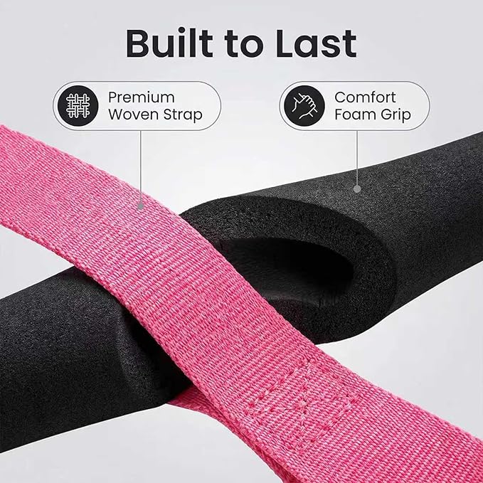 Pedal Resistance Band with Handles, Fabric Non-Slip Foot Pedals for Stable Home Workout, Low-Impact Full Body Exercise Band for Women, Stretching, Strength Training & Daily Mobility