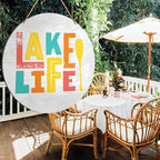 Lake House Wall Decor, Summer Country Lake Round Hanging Sign Decor Lake Life Wall Decorations Farmhouse Wood Sign for Home, Front Door, Porch, Housewarming Gift for Lake House Lake Lover