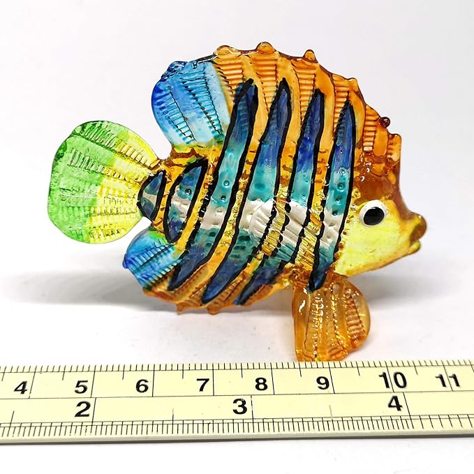 Aquarium Handicraft Miniature Hand Blown Glass Fish Figurine Collectibles