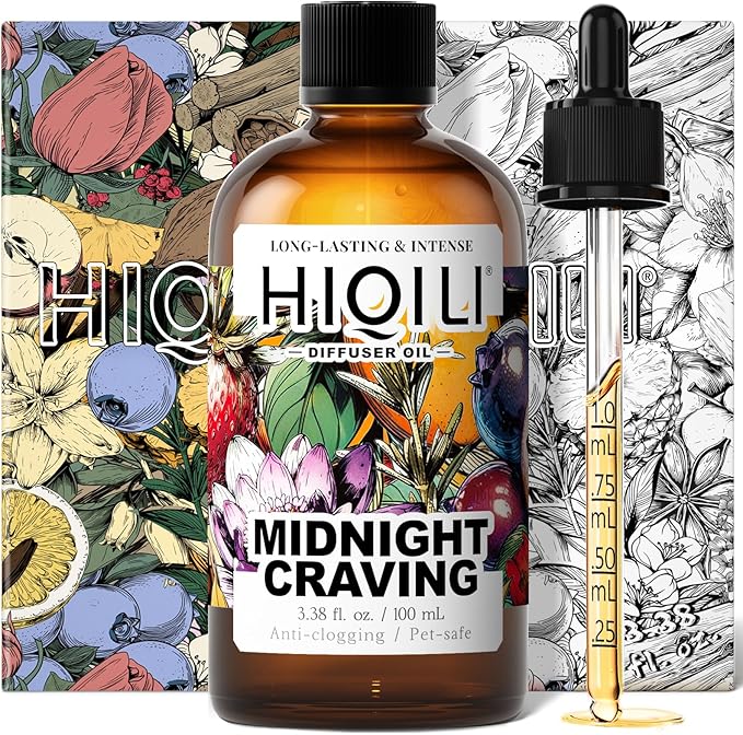 HIQILI Midnight Craving Diffuser Oil, Inspired by Y S.L's B.Lack O.pium, for Home & Hotel, Long-Lasting Fragrance Oil- 3.38 Fl Oz