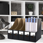 ANSSDO 12 Pack Black Cardboard Magazine Holder Premium Magazine File Holder Magazine Organizer, Magazine Storage Box, Large Volume Magazine File Organizer as Book Bins or Folder Holder for Desk