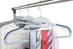 Finnhomy 50 Pack Plastic Hangers, Heavy Duty Clothes Hangers with Non-Slip Pads, Space Saving Easy Slide Clothes Hanger for Closet, Great for Shirts, Pants, Scarves, Strong Enough for Coat