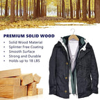 Amber Home 30 Pack Wooden Coat Hangers, Natural Wood Suit Hangers with Non-Slip Pant Bar, Clothes Hangers for Closet Organization, Shirts, Jackets, Dresses, and Pants (Natural, 30)