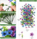 INQCMY 2Pcs Artificial Fake Hanging Flowers for Outdoors UV Resistant Artificial Plants for Spring Summer Decor Look Real Faux Flowers for Outside Home Planter Porch Patio Decor