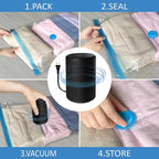 Vacuum Storage Bags with Electric Pump, Space Saver Vacuum Seal Bags with Pump, Sealer Compression for Clothes, Comforters, Blankets, Bedding, 15 Large