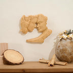 BGCOPPER Wooden Couple Statue, Abstract Couple Sculptures Ornament for Home Decor Women Gift for Anniversary Wedding (10 Inch)