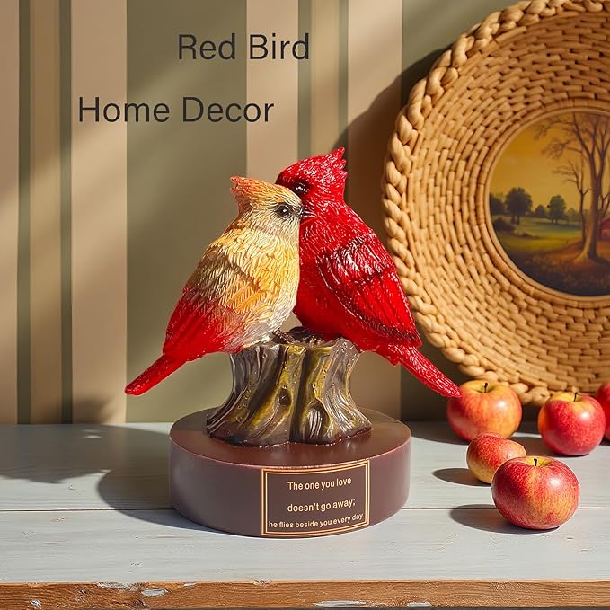 Cardinal Figurine of Resin, Red Bird Collectible Figurines Home Decor,Cardinal Gifts for Women,Memorial Sympathy Gifts for Loss of Loved One