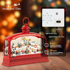 Large Christmas Snow Globes, 10.83" Electric Red Light up Snow Globe Christmas Village, 8 Festive Songs 6H Timer & Dual Power, Musical Snowglobes Christmas Decorations Indoor Ornament Snowglobe