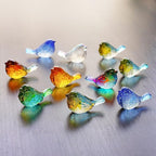 HDCRYSTALGIFTS 4PCS Colorful Crystal Birds Figurines - 3'' Art Glass Birds Animal Collectible Figurines Gifts for Women Bird Lovers Home Tabletop Office Decor