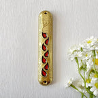 4.5 Inches Hand-Painted Mezuzah, Exquisite Enamel Design with Scroll Included for Jewish Occasions