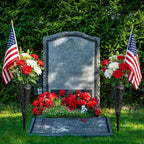 Cemetery Wreath Stands & 2 PCS Cemetery Vase, 38" Christmas Metal Wreath Holder Stand with Cross 3 Pronged Decor, Gravestone Wreath Hanger Headstone Flower Holder for Xmas Memorial Day Graveside Decor