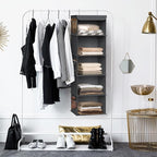 Simple Houseware 5 Shelf Hanging Closet Organizer, Dark Gray
