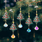 5Pcs Hanging Christmas Ornaments Christmas Tree Crystal Drop Pendant for Thanksgiving Xmas Wedding Party Gifts Crystal Suncatchers Indoor Home Decor