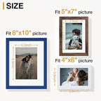 Vittanly 15 Pack Picture Frames Collage Wall Decor, Multi Sizes Including 3pcs 8x10, 6pcs 5x7 and 6pcs 4x6 Photo Frames, Gallery Frame Set for Wall or Tabletop Display, Blue, Brown and White