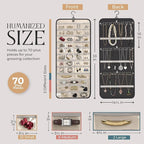 Hanging Jewelry Organizer Storage with Hanger Metal Hooks Double-Sided Jewelry Holder- Wall Mount Holder for Earrings, Necklaces, Rings on Closet, Wall, Door, 1 piece, Large, Charcoal Black
