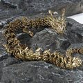 LIYAOLI 3D Articulated Chinese Dragon Statue Metal Copper Dragon 9 Inch Luck Dragon for Home Office Desk Decoration