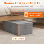 Lifewit 100L Under Bed Storage Containers, 11.8 Inch Tall Underbed Clothes Storage Organizer Bin with Sturdy Sidewalls, Bottom, 3 Lids, Deep Storage Drawer for Clothes, Shoes, Blankets, Pillows 2 Pack