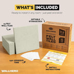 WALLHERO Corkboards for Wall, 59"x36" | 15 Pack | Cork Board Squares, Pin Up Board, Office Board for Wall, Big Bulletin Board, Cork Roll with Adhesive Backing (Sage Green)
