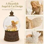 Cat Memorial Gifts for Loss of Cat Sympathy Gift, Snow Globe with Auto Swirling Glitter & 6H Timer, Battery or USB Powered, Cat Remembrance Gifts for Home Decor