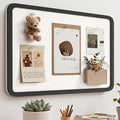 Bulletin Board, 24 x 18 inches Decorative Felt Foldable Photo Pin Boards, Vision Board Cork Board Alternative for Walls, Office, Home, Classroom with Pushpins ＆ Small Storage Bag, Black