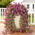 Artificial Hanging Flowers Plants for Outdoor Spring Decoration, 2PCS Faux Silk Daisy UV Resistant Look Real for Outside Home Indoor Planter Porch Garden Yard Decor(Light Purple Red)