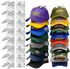 Hat Organizer for Baseball Caps Wall, 2 Pack Hat Holder for Closet Door Hold up to 16 Hats,Hat Hook with Adhesive and 8 Screws, Hat Hanger Cap Holder Hat Hangers for Wall Closet Door Bedroom(A-White)