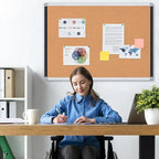 Large Cork Bulletin Board 36" x 48", Black/Sliver Aluminium Framed Corkboard, 4 x 3 Office Board for Wall Decor, Wall Mounted Notice Pin Board with 18 Push Pins for School, Home & Office