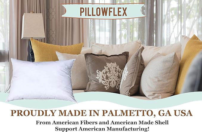 Pillowflex Synthetic Down Alternative Pillow Inserts for Shams - Comfy Pillows for Sleeping, Perfect Pillow & Best Sleeping Pillows, Handmade Down Alternative Throw Pillow Inserts - (20x30 Set of 2)