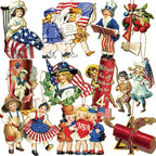 Sintuff 36 Pcs 4th of July Tree Ornaments 250th Anniversary Decoration Patriotic Wood Independence Day Ornaments Red White Blue Party Hanging Decoration Artifact for Small Tree Holiday Party Supplies