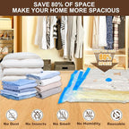 25 Pack Vacuum Storage Bags for Clothing Travel Vacuum Seal Bags With Wireless Pump IP67 Waterproof Reusable Vacuum Compression Bags for Clothing Luggage (1Travel Bag +6Small+6Middle+6Large+6Jumbo)