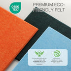 MaxGear Large Cork Board for Wall 36" x 24", Orange Bulletin Board, 6 Pack Felt Wall Tiles with Pushpins, Cork Boards for Office Push Pin Board Tack Board Felt Board