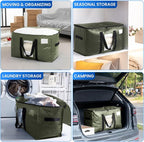 TAILI 2 Pack Green Extra Large Storage Bags, Heavy Duty Totes with Visible Window, Wrap Around Handles, Perfect for Moving