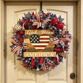 250th Anniversary Patriotic Wreath, 1776-2026 American Independence Day Wreath,16 in Red White Blue Front Door Wreath, Indoor Outdoor Home Decor for 4th of July, Memorial Day, Veterans Day (R)